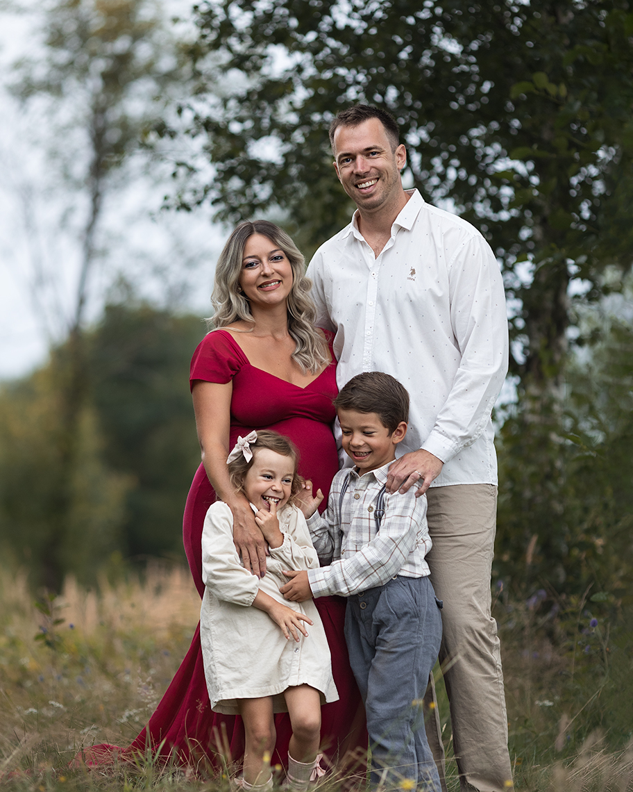 gravidfotografering med familie